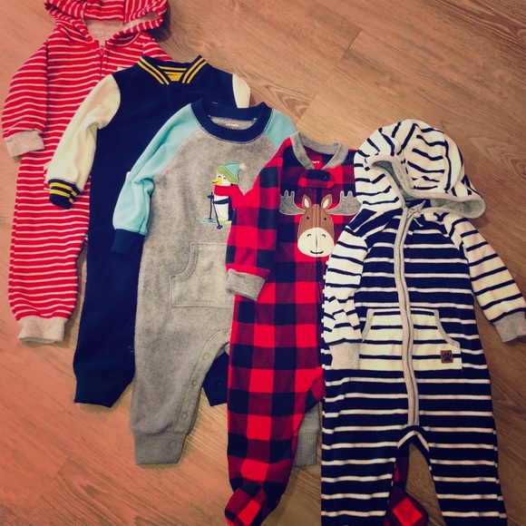 Baby boy sleep & play onesie bundle